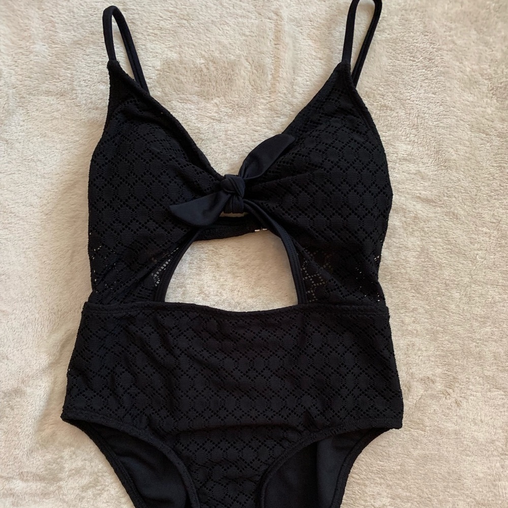 Target crochet, tie-front one-piece bathing suit